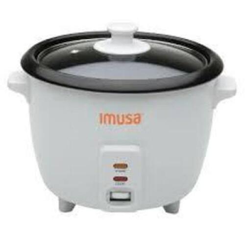 DESCRIPTION: (1) RICE AND MULTIPURPOSE COOKER BRAND/MODEL: IMUSA INFORMATION: WHITE RETAIL$: $20.00 EA QTY: 1