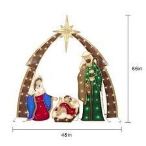 DESCRIPTION: (1) LIGHT UP LED NATIVITY SCENE BRAND/MODEL: HOLIDAY TIME SIZE: SET OF 4 RETAIL$: $89.00 EA QTY: 1