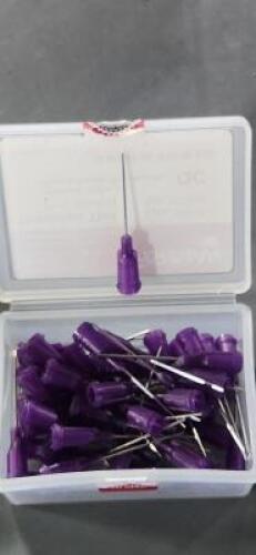 DESCRIPTION: (4) BOXES OF (50)POSILOK 21Gx1 PURPLE PLASTIC HUB NEEDLE BRAND/MODEL: FISHMAN Z513121 SIZE: 1" RETAIL$: $70,81 PER BOX QTY: 4