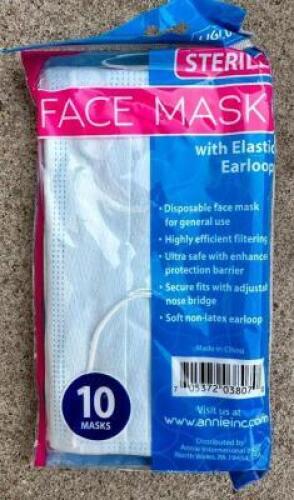 (1)- BOX OF FACE MASKS