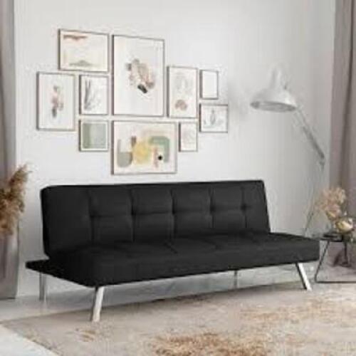 DESCRIPTION: (1) ADJUSTABLE FUTON COUCH / BEDBRAND/MODEL: SERTA CRESTVIEWINFORMATION: BLACK, CLOTHSIZE: APPROXIMATELY 34 1/2" X 45 1/2"RETAIL$: $189.98 EAQTY: 1