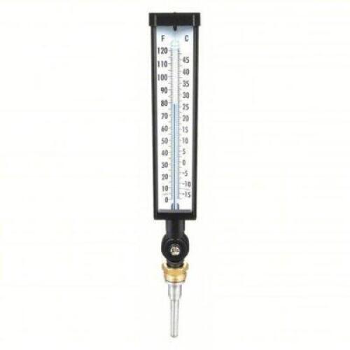 DESCRIPTION: (2) INDUSTRIAL GLASS THERMOMETER BRAND/MODEL: PRODUCT NUMBER #4LZN7 INFORMATION: GLASS SIZE: 9 IN SCALE LG, 1 1/4"-18 MALE UNEF RETAIL$: