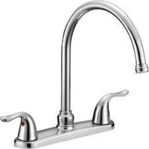 DESCRIPTION: (2) KITCHEN SINK FAUCET BRAND/MODEL: GENUINE EZ-FLO FAUCET INFORMATION: BRUSHED NICKEL SIZE: TWO HANDLE RETAIL$: $79.99 EA QTY: 2
