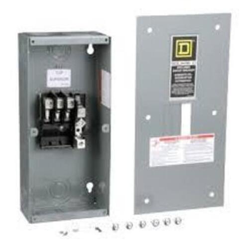 DESCRIPTION: (1) CIRCUIT BREAKER ENCLOSURE BRAND/MODEL: SQUARE D #QO3100BNF INFORMATION: GRAY SIZE: 3 POLE, 50 / 60 HZ, 240 V RETAIL$: $107.99 EA QTY: