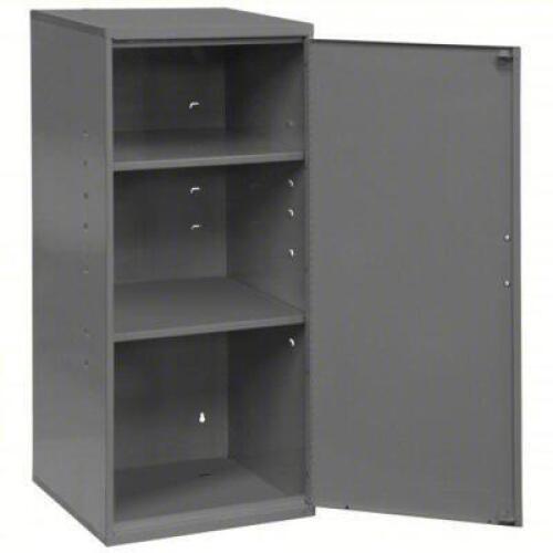 DESCRIPTION: (1) WALL CABINET BRAND/MODEL: DURHAM #3KR01 INFORMATION: GRAY, STEEL SIZE: 13 3/4 IN X 12 3/4 IN X 30 IN, SOLID, 2 ADJ SHELVES, GRAY, 24