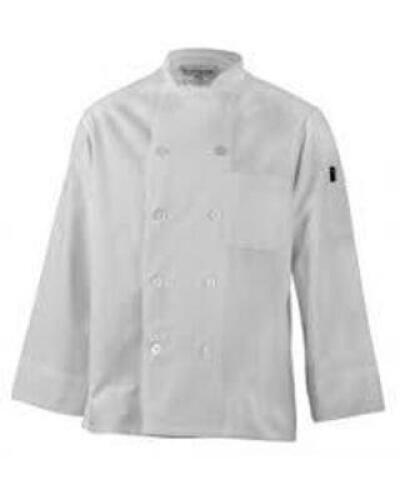DESCRIPTION: (10) CHEFS JACKETS BRAND/MODEL: UNCOMMON THREADS INFORMATION: WHITE SIZE: MEDIUM RETAIL$: $11.95 EA QTY: 10