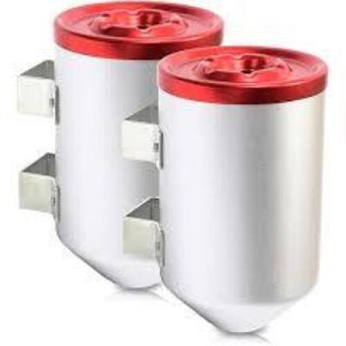 DESCRIPTION: (4) WALL MOUNTED ASHTRAYS BRAND/MODEL: JUVALE INFORMATION: SILVER WITH RED RETAIL$: $55.00 TOTAL QTY: 4