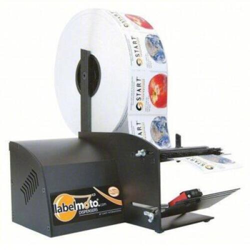 DESCRIPTION: (1) ELECTRIC LABEL DISPENSER BRAND/MODEL: START INTERNATIONAL #20XE07 SIZE: 10 13/16 IN OVERALL LG, 10 51/64 IN OVERALL DP, 14 1/2 IN OVE