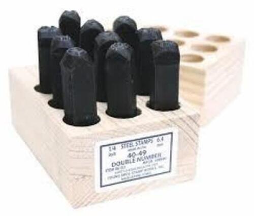 DESCRIPTION: (1) BOX OF STEEL STAMPS BRAND/MODEL: YOUNG BROS #50-59 INFORMATION: DOUBLE NUMBERS SIZE: 1/4" RETAIL$: $137.40 EA QTY: 1
