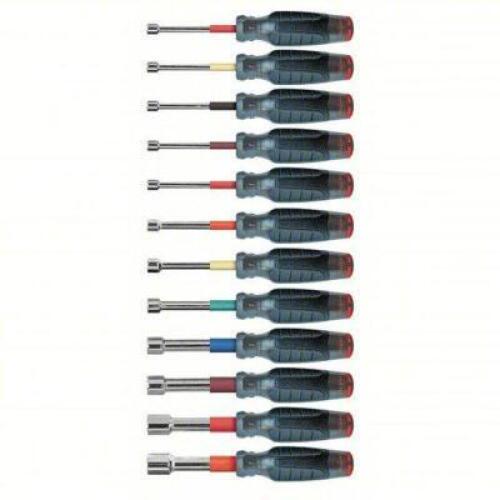 DESCRIPTION: (1) SET OF (12) HOLLOW SHANK NUT DRIVER BRAND/MODEL: PROTO #13G279 INFORMATION: BLACK HANDLE SIZE: METRIC, 8 1/2 IN TO 9 IN, 70 MM BOLT C