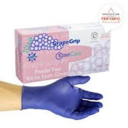 DESCRIPTION: (5) BOXES OF (100) POWDER FREE NITRILE EXAM GLOVESBRAND/MODEL: GRAPE GRIPINFORMATION: 100 GLOVES PER BOXSIZE: X-LARGERETAIL$: $20.00 EAQTY: 5