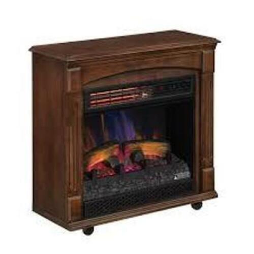 DESCRIPTION: (1) ROLLING INFRARED HEATER BRAND/MODEL: CHIMNEYFREE #18IRM9984-C325W INFORMATION: WOOD RETAIL$: $189.95 EA QTY: 1