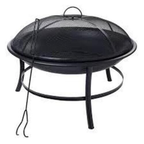 DESCRIPTION: (1) OUTDOOR FIREPIT BRAND/MODEL: MAINSTAYS INFORMATION: BLACK SIZE: 26 IN RETAIL$: $40.0 EA QTY: 1