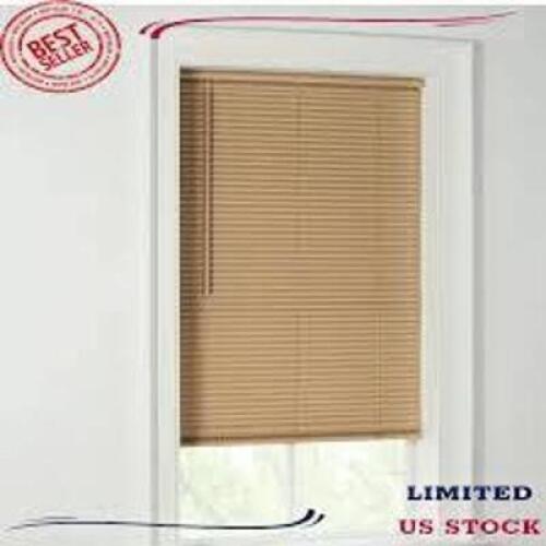 DESCRIPTION: (2) VINYL BLIND BRAND/MODEL: MAINSTAYS INFORMATION: KACKI SIZE: 1" CORELESS 32X64 RETAIL$: $26.77 EA QTY: 2