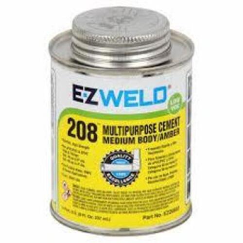 DESCRIPTION: (6) AMBER SOLVENT CEMENT BRAND/MODEL: EZ WELD 208 #5E534 SIZE: 8 OZ RETAIL$: $8.40 EA QTY: 6