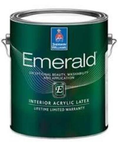 DESCRIPTION: (2) INTERIOR ACRYLIC LATEX BRAND/MODEL: SHERWIN WILLAMS EMERALD INFORMATION: EXTRA WHITE SIZE: 1 GALLON RETAIL$: $84.00 EA QTY: 2