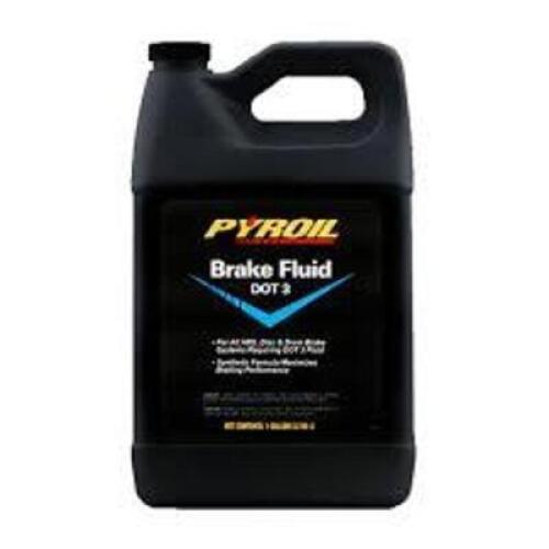 DESCRIPTION: (1) BRAKE FLUID BRAND/MODEL: PYROIL INFORMATION: DOT 3 SIZE: 1 GALLON RETAIL$: $44.54 EA QTY: 1