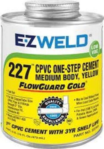 DESCRIPTION: (4) ONE STEP CPVC CEMENT BRAND/MODEL: EZ WELD 227 SIZE: 16 FL OZ RETAIL$: $8.78 EA QTY: 4