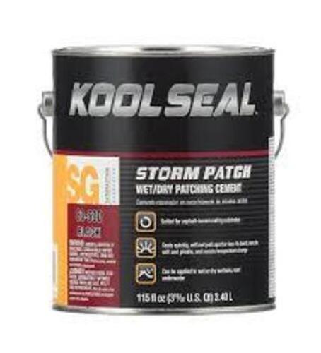 DESCRIPTION: (2) STORM PATCH WET DRY PATCHING CEMENT BRAND/MODEL: KOOL SEAL #83-300 INFORMATION: BLACK SIZE: 1 GALLON RETAIL$: $21.31 EA QTY: 2