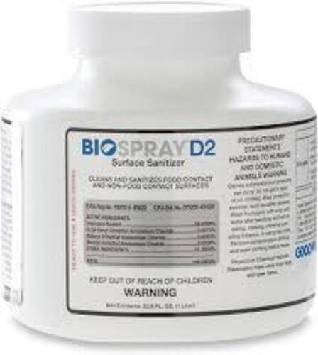 DESCRIPTION: (4) SURFACE SANITIZER BRAND/MODEL: BIOSPRAYD2 SIZE: 33.8 FL OZ RETAIL$: $21.00 EA QTY: 4