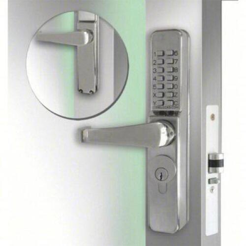 DESCRIPTION: (1) MECHANICAL PUSH BUTTON LOCKSET BRAND/MODEL: CODELOCKS #49XN81 INFORMATION: STAINLESS SIZE: 2-3/4 RETAIL$: $350.62 EA QTY: 1