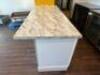 94" X 36" WOOD COUNTER AND CABINET PIECE. - 3