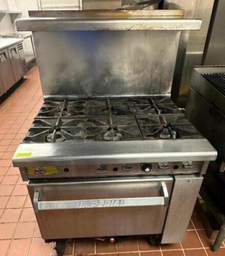 IMPERIAL SIX BURNER GAS RANGE W/ LOWER OVEN