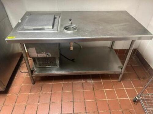 60" STAINLESS TABLE W/ DROP IN PERLICK FREEZER WELL AND DIP WELL