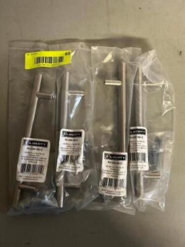 (4)- NICKEL FINISH CABINET HANDLES
