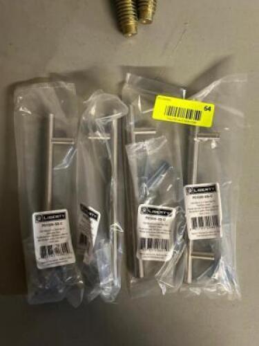 (4)- NICKEL FINISH CABINET HANDLES