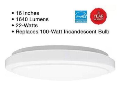 16 IN. WHITE ROUND LED FLUSH MOUNT CEILING LIGHT