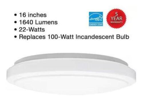 16 IN. WHITE ROUND LED FLUSH MOUNT CEILING LIGHT