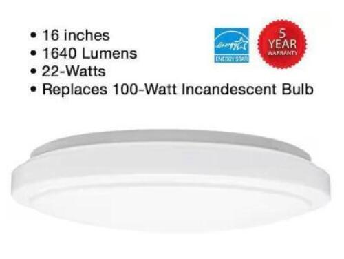 16 IN. WHITE ROUND LED FLUSH MOUNT CEILING LIGHT