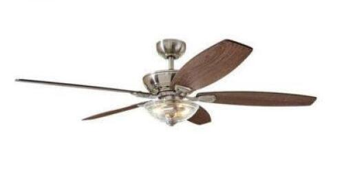 CONNOR 54 IN. LED BRUSHED NICKEL DUAL-MOUNT CEILING FAN WITH LIGHT KIT