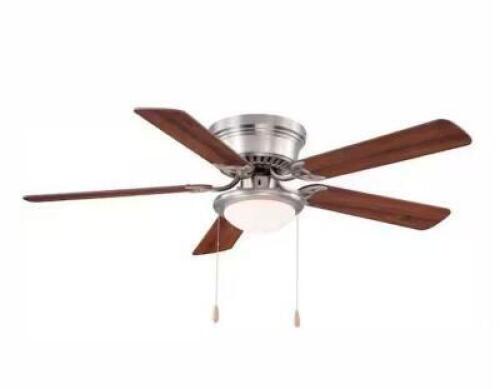 HUGGER 52 IN. LED INDOOR BRUSHED NICKEL CEILING FAN WITH LIGHT KIT