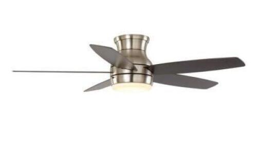 ASHBY PARK 52 IN. WHITE COLOR CHANGING INTEGRATED LED BRUSHED NICKEL CEILING FAN