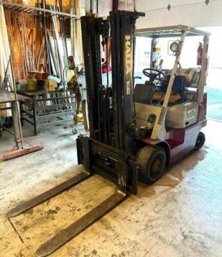 DESCRIPTION: 1999 5,000 LB. PROPANE FORKLIFT BRAND/MODEL: HALLA HLF25C INFORMATION: 3248 HOURS, HAS HYDRAULIC FLUID LEAK SIZE: 42" FORKS QTY: 1