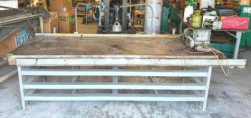 DESCRIPTION: ENGEL SHOP MASTER LAYOUT AND STEEL FABRICATION TABLE WITH SLITTERS INFORMATION: CONDITION UNKNOWN SIZE: 108"X40"X34" QTY: 1