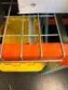 (5) - SECTIONS OF 8 FT. TEAR DROP PALLET RACKING WITH GRATES - 5