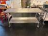 6 FT. STAINLESS STEEL PREP TABLE WITH UNDERSHELF AND HIGH QUALITY CASTERS - 4