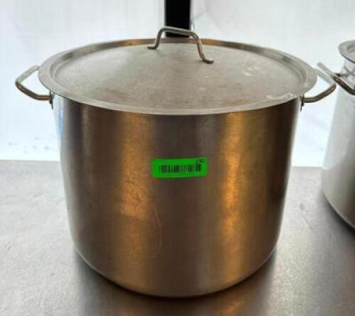 DESCRIPTION: STOCK POT WITH LID SIZE: 16.5"X12.5" QTY: 1