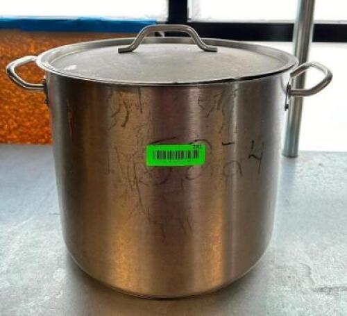 DESCRIPTION: STOCK POT WITH LID SIZE: 15"X12" QTY: 1