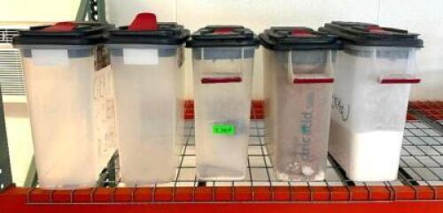 DESCRIPTION: (5) STORAGE CONTAINERS WITH POUR SPOUTS QTY: 6