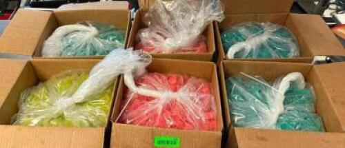 DESCRIPTION: (6) BOXES OF GUMMY CBD EDIBLES INFORMATION: SEE PHOTOS FOR TYPES SIZE: 1000-3000 PIECES PER BOX QTY: 6