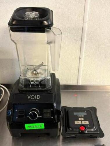 DESCRIPTION: 1.8 L BLENDER BRAND/MODEL: VOID SYSTEMS INFORMATION: HAS DIGITAL DISPLAY ON LID QTY: 1