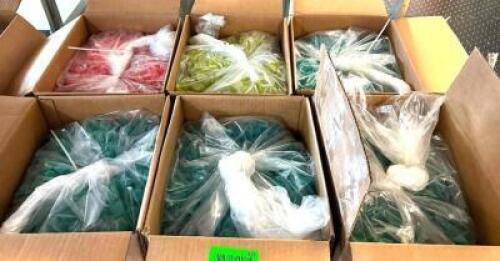 DESCRIPTION: (6) BOXES OF GUMMY CBD EDIBLES INFORMATION: SEE PHOTOS FOR TYPES SIZE: 1000-3000 PIECES PER BOX QTY: 6