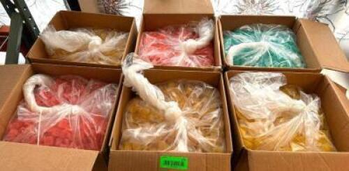 DESCRIPTION: (6) BOXES OF GUMMY CBD EDIBLES INFORMATION: SEE PHOTOS FOR TYPES SIZE: 1000-3000 PIECES PER BOX QTY: 6