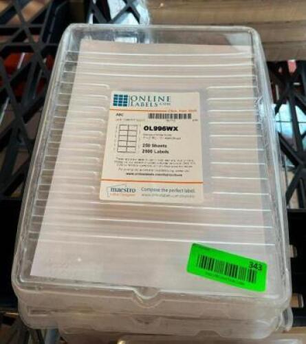 DESCRIPTION: (6) PACKS OF 250CT LABES BRAND/MODEL: ONLINE LABELS QTY: 6