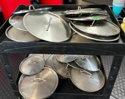 DESCRIPTION: ASSORTED STAINLESS POT LIDS QTY: 1