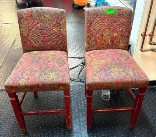 DESCRIPTION: (2) UPHOLSTERED BAR STOOLS QTY: 2